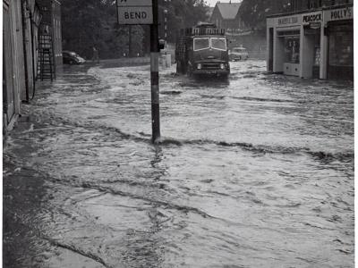 Knebworth High Street Flooded